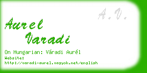aurel varadi business card